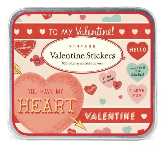 Cavallini & Co. Vintage Valentine Stickers, 100-plus Assorted Stickers