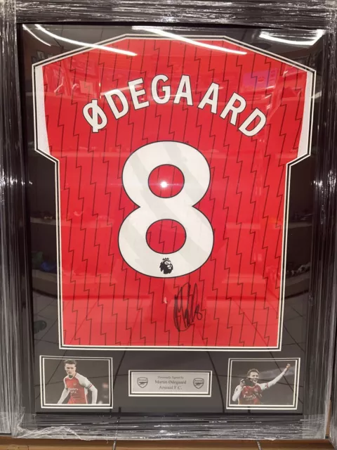 Martin Odegaard Arsenal Signed & Framed 23/24 Home Shirt - with COA