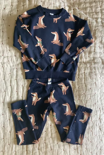 Lindex Fox Felpa e Leggings Cotone Set 7-8 Anni Scandinavo