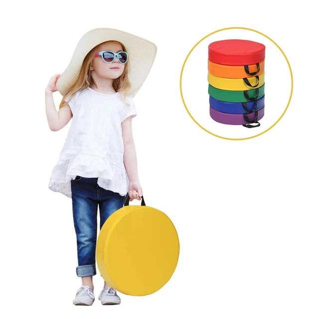 6er Set Kinder Stuhlkissen mit Griff Bodenkissen Sitzkissen Sitzerhöhung