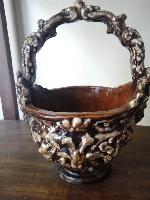 Antico Scaldino Bracere Toscano In Terracotta Smaltata