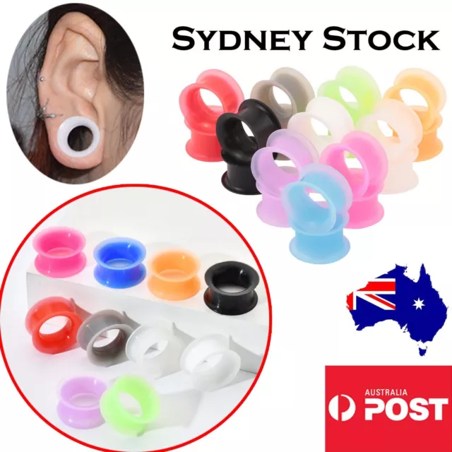 1Pair Soft Silicone Ear Tunnels Plugs Flexible Stretcher Taper Piercing Earrings