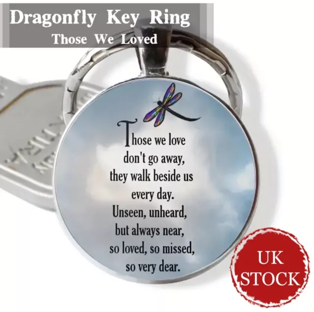 Dragonfly Sympathy Memorial Love Key Chain Keyrings Keyring Fun Tag Gift Idea