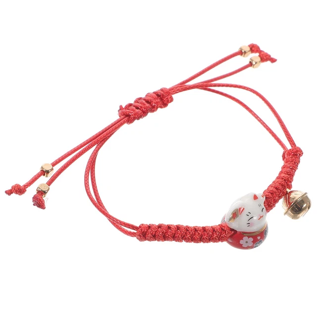 Pulsera de hilo pulsera de gato feliz cintas de amistad para niños encanto
