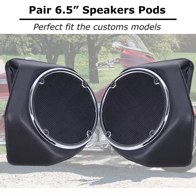 King Tour Pak Pack Rear 6.5" Speaker Pods Box Trunk For Harley Touring 2014-2022