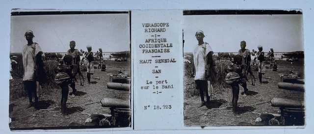 HAUT SENEGAL FEMMES PLAQUE VERRE 45x107 VUE STEREOSCOPIQUE VERASCOPE RICHARD