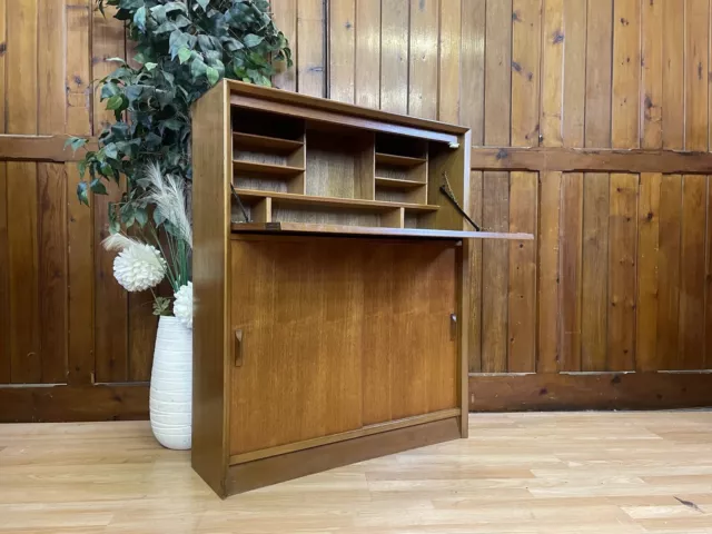 Mid Century Teak Slimline Secretaire / Bureau  Retro Desk  Gibbs