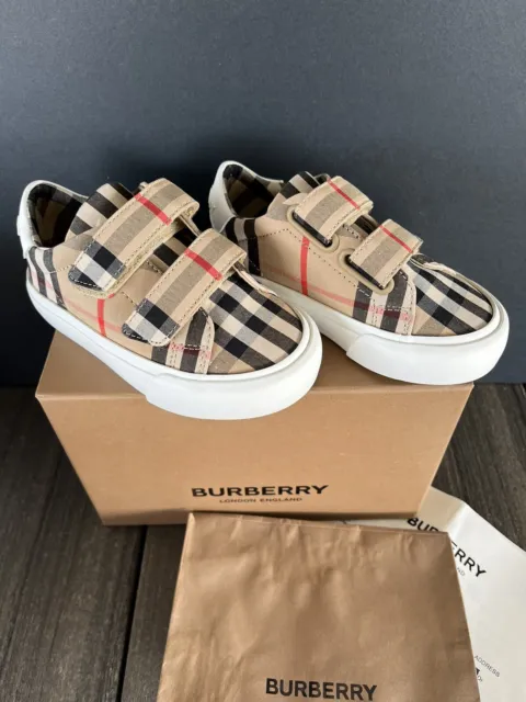 Burberry Mini Markham Check Toddler/Kids Shoes Eu Size 23 - US Size 7 With Box