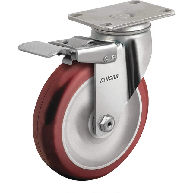 COLSON 2.33456.944 BRK4 Plate Caster,Swivel,3" Wheel Dia.