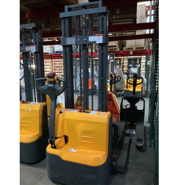 Used 118" Max Lift Full Electric Straddle Stacker Adjst. Electric Pallet Stacker
