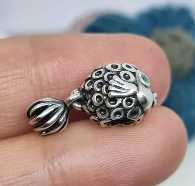 GENUINE PANDORA SPLISH Splash Angel Fish Charm Deep Blue Topaz Eyes S925 ALE 35.00 PicClick UK