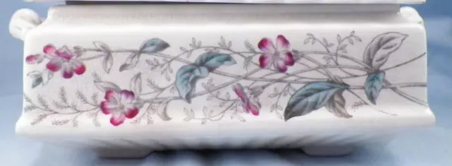 Campion Ironstone Serving Dish Burgess & Leigh Pink Flowers Antique As Is Cond 2