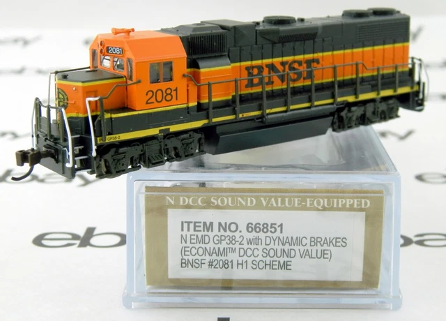 N SCALE EMD GP38-2 Locomotive w/DCC & Sound - BNSF #2081 - Bachmann ...