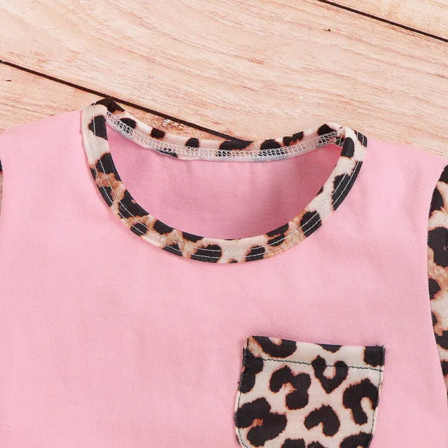 Set 2 pz abiti leopardati per bambine vestiti per bambini bambini top estivi pantaloni corti 9