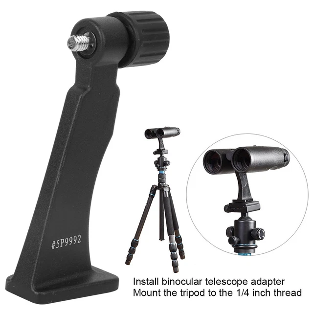 Soporte telescópico adaptador de tornillo de 1/4 de pulgada Datyson de metal duradero negro