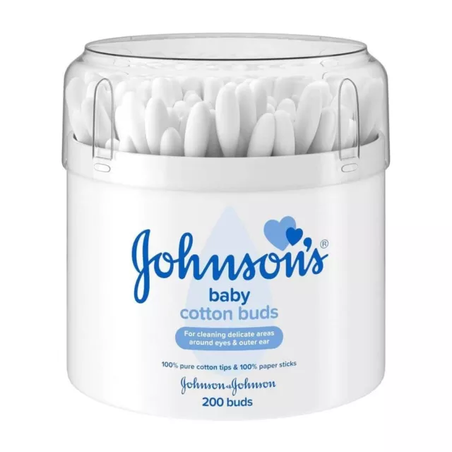 Johnson'S Baby Cotton Buds - 1 X 200 Drum - Pack of 2