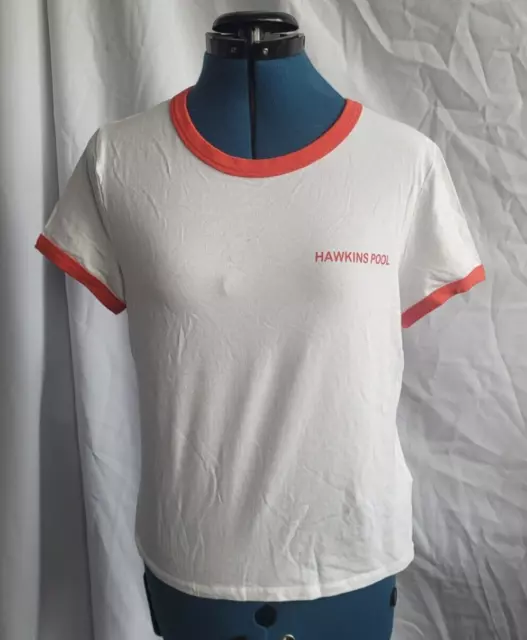 H&M Stranger Things Hawkins Pool LIFEGUARD T-shirt size L billy hargrove ladies