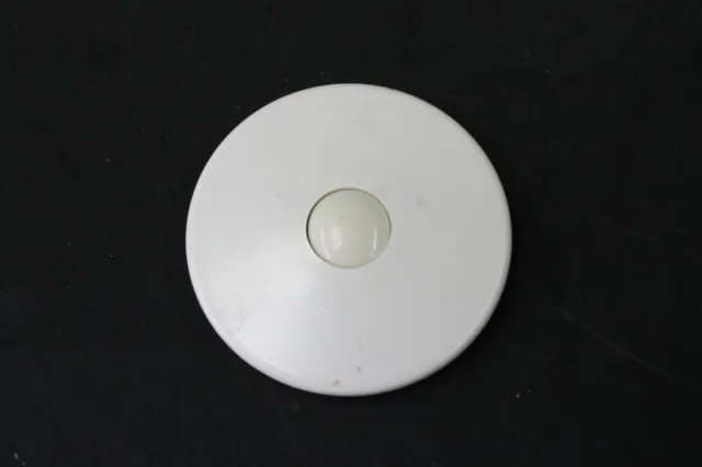 1 X Old Switch Light Door Bell Button Flush Round White Bakelite Vintage
