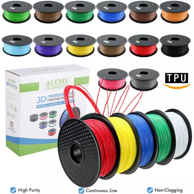 ACENIX® 3D Printer Filament TPU/Flexible 1.75mm 1KG/2.2lbs Spool Elastic TPU