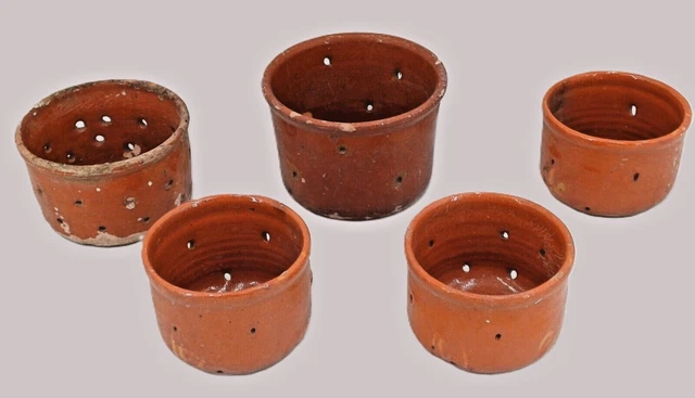LOT DE 5 pots à faisselle en terre cuite Ardèche EUR 19,00 - PicClick FR
