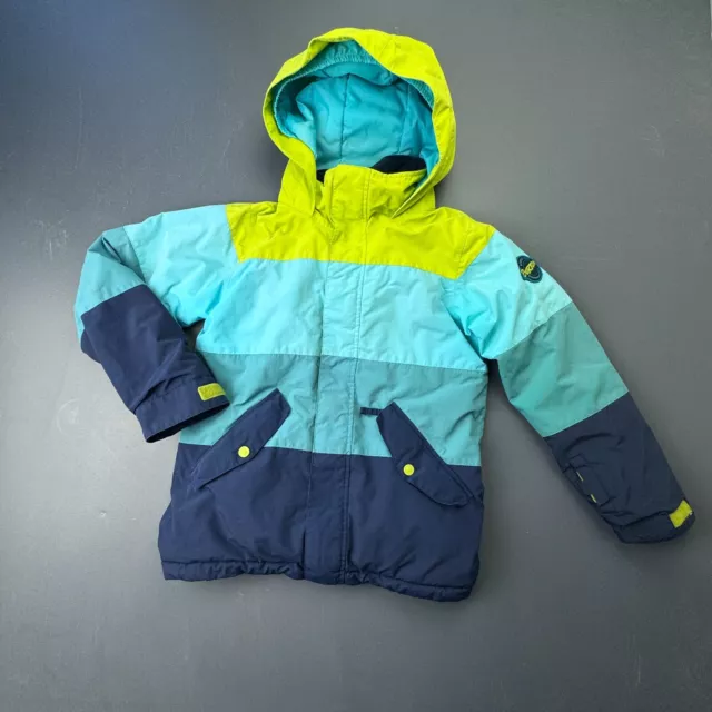 Burton Snowboard Jacket Boys Medium, Color Block Hooded Waterproof Room To Grow