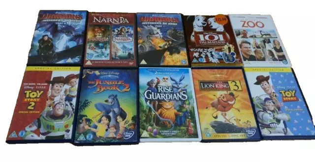 Bundle of 10 DVD films Disney etc Jungle book toy story dalmatians lion king