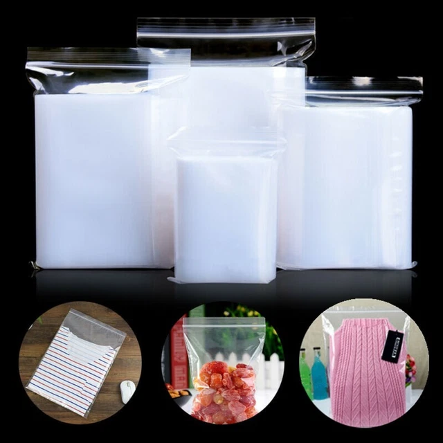 100 pièces/kit sacs en polyéthylène refermables en plastique auto-scellables