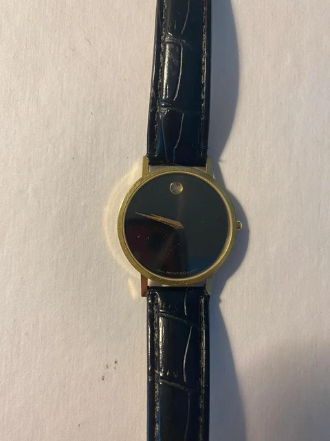 Movado Men's Watch Gold Black dial Black band