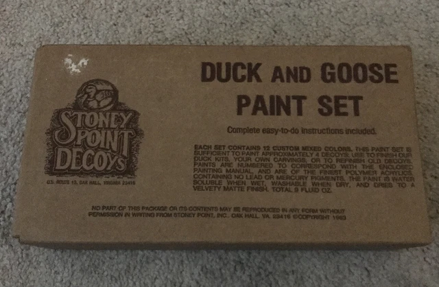Juego de pintura vintage de pato y ganso de Stoney Point Decoys 1983