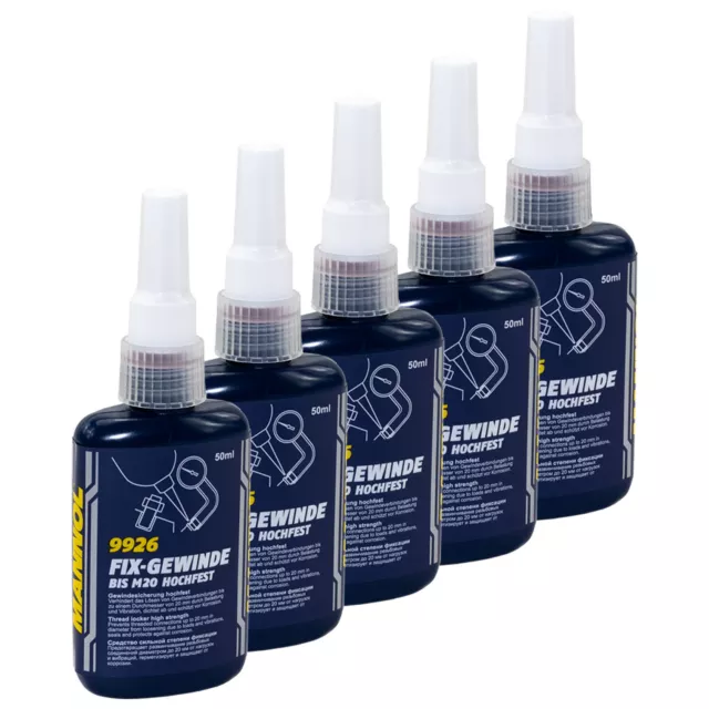Vis de Blocage 5 x 50 ML Mannol Fil Haute Ténacité Visser Adhésif Hélice