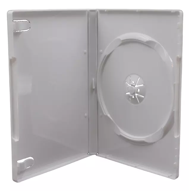 Premium Quality 14mm Single White Disc Standard CD DVD Blu-Ray Storage Box Case