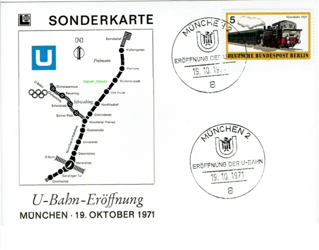 Sonderkarte "U-Bahn Eröffnung" München 19.10.1971 #02