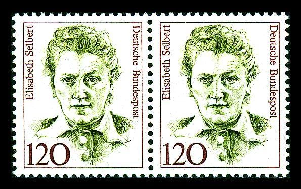 BUND Frauen  120 Pf. **, Mi. 1338, waagerechtes Paar, Luxusqualität