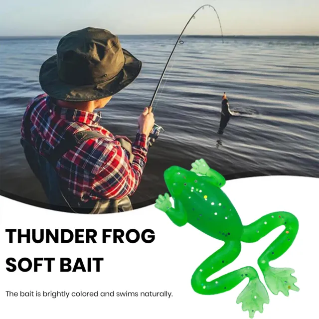 NIGHT FISHING LURE Bait Realistic Frog Soft Wobbler Silicone Lures