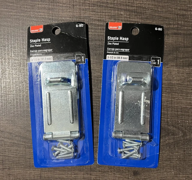 Lot of 2 | Bulldog Hardware 3-1/2" Staple Hasp Door Latch Zinc Plated G-80