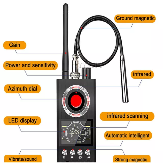 Upgraded K68 GSM GPS Anti-Spy Scanner Detector Camera Audio Bug Finder Tracker