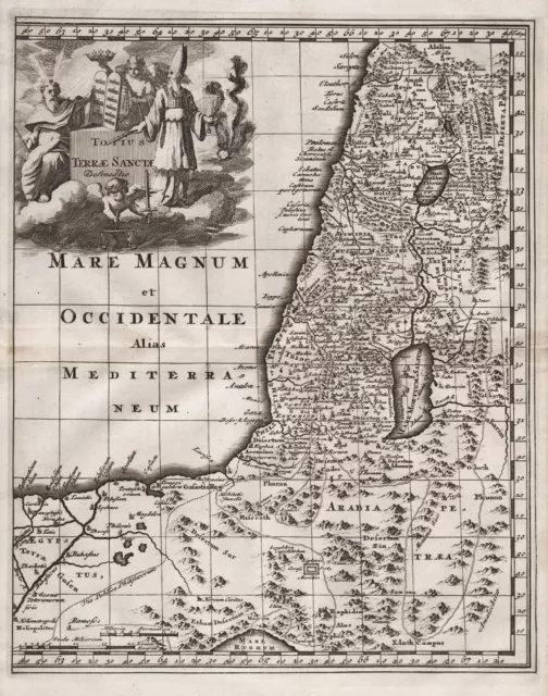 Holy Land Santa Land Israel Palestina Mapa Tarjeta Cluver 1697
