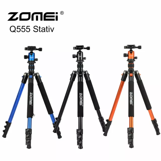 ZOMEI 63" Portable Tripod Q555 Ball Head Aluminum Stand Travel for Camera DV