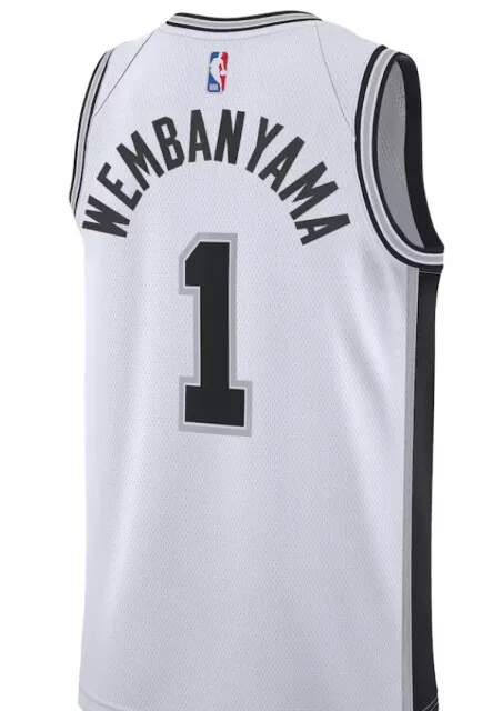 Canotta/Jersey Da Collezione-Basket Nba-San Antonio Spurs-Wembanyama-Bianca