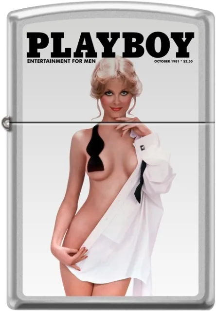 Zippo Playboy October 1981 Cover Satin Chrome Windproof Lighter NEW RARE