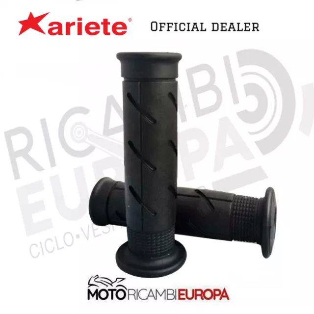 COPPIA MANOPOLE  FORATE 120mm NERE ARIETE SUPER SOFT GRIPS UNIVERSALE MOTO HONDA