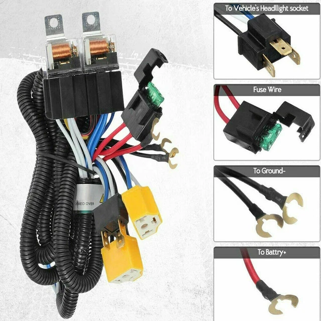 H4 LED Headlight Wiring Harness Brightness Intensifier Optimize Lamp Bulb Socket