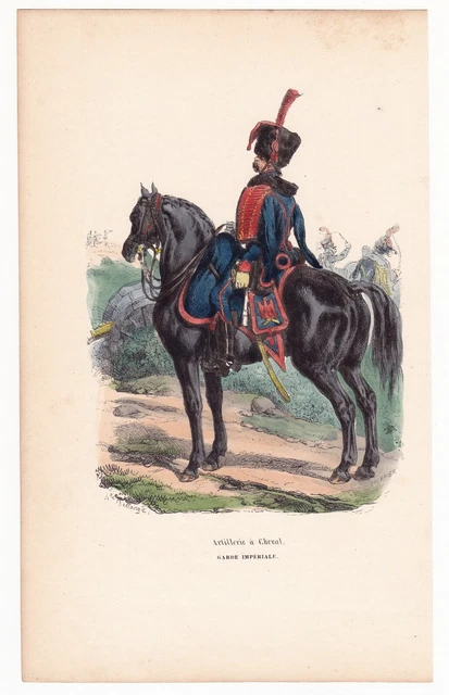 Gravure Ancienne Originale - Éclaireur De La Garde Impériale De Napoléon Bonaparte, XIXe (vers 1840)