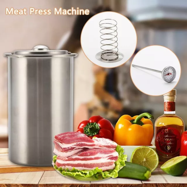 Ham Maker - Stainless Steel Meat Press for Making Healthy Homemade Deli Meat with Thermometer and Recipes