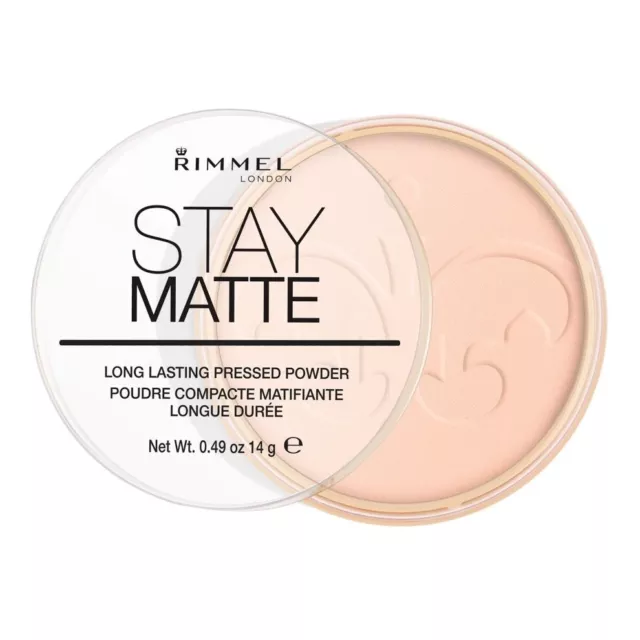 Rimmel London Stay Matt langlebiges gepresstes Pulver 14g - 002 rosa Blüte NEU