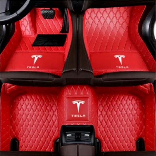 For Tesla-3-S-X-Y 2012-2024 Car Floor Mats Waterproof Luxury Custom Front Rear 2