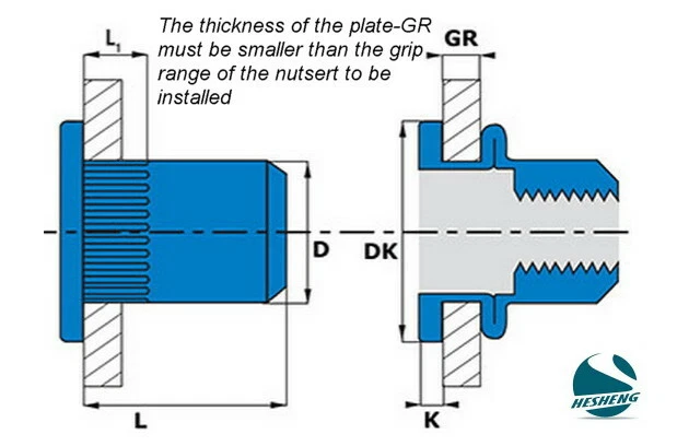 Gr10 Rivets 30X M10 RIVET Nut Bolt Steel Rivets Tool Flange Blind Nutserts Flat ...