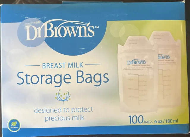 Dr. Brown's breast milk storage bags 100 count/6 oz  *New*