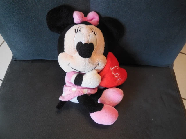 doudou peluche Minnie grosse tête coeur rouge Love DISNEY NICOTOY 17cm