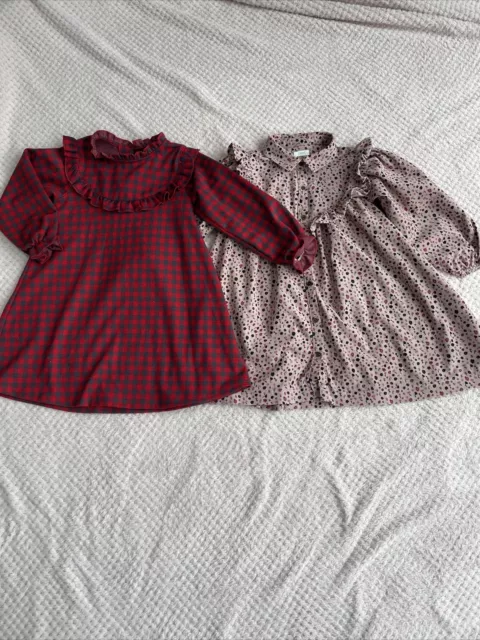 Two NEXT Girls Dresses Red Pink Age 4-5 years